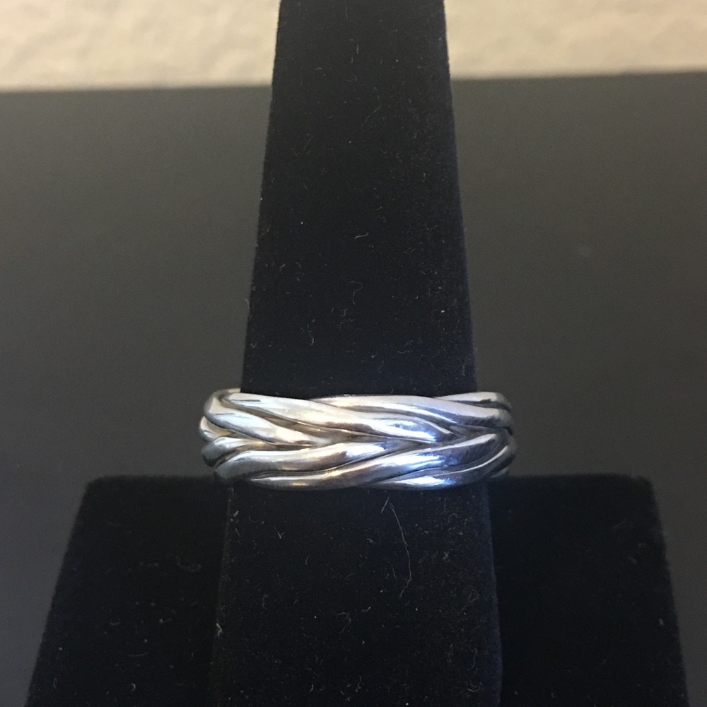 ⬇️🔥 Sterling Silver Woven Braid Ring